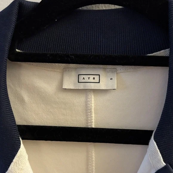 AYR Ivory and Navy Long Sleeve Dress - Picture 2 of 4